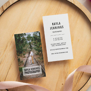 Modern Logo   Photographer Vertical Business Card