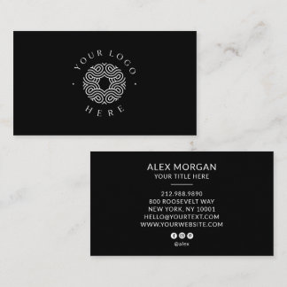 Modern Logo Professional Black Business Card
