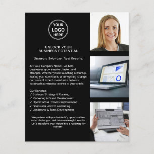 Modern Logo Professional Black Business Flyer