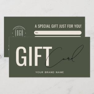 Modern logo professional olive green gift card