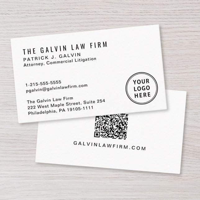 Modern Logo QR Code Employee Business Card (Capture attention, make connections, and leave a lasting impression with our modern QR business card)