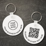 Modern Logo QR Code Promotional Keychain<br><div class="desc">Modern and simple promotional keychain for your business or organization. Add your logo and QR code and a line of customized text on each side,  such as your company name,  slogan,  thank you,  etc.</div>