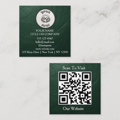 Modern Logo QR Code Scan Website Square Business Card