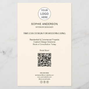 Modern Logo QR Minimal Professional Business Flyer