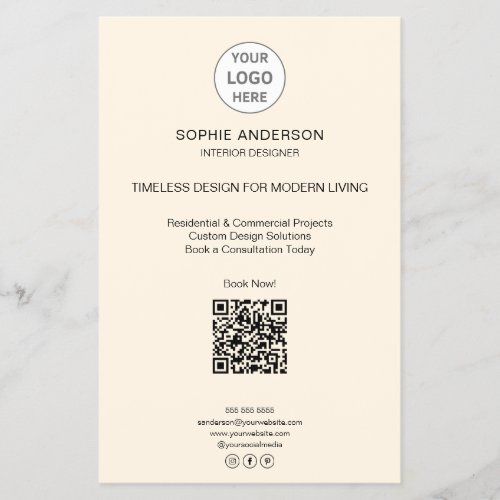 Modern Logo QR Minimal Professional Business Flyer