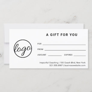 Modern Logo Simple Business Gift Certificate