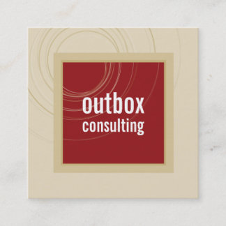 MODERN LOGO smart square icon monogram maroon gold Square Business Card