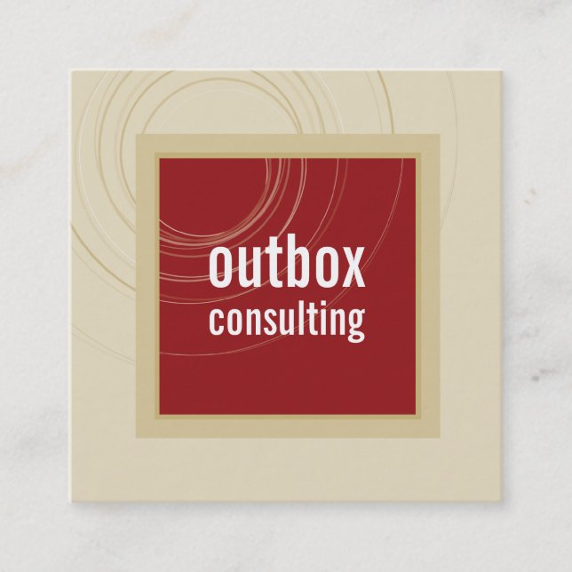 MODERN LOGO smart square icon monogram maroon gold Square Business Card (Front)