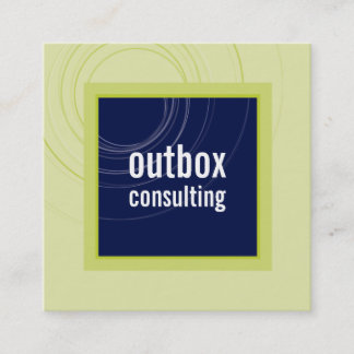 MODERN LOGO smart square icon monogram navy green Square Business Card