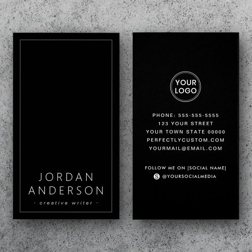 Modern logo social media black business cards