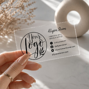 Modern Logo Social Media Contact Clear Business Cards