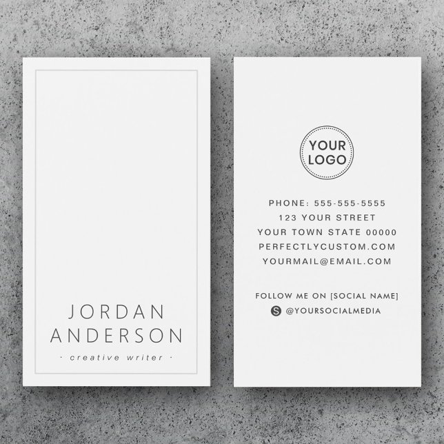 Modern logo social media white business cards (Modern logo social media white business cards)