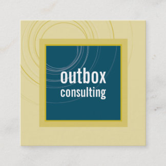 MODERN LOGO square icon monogram teal mustard Square Business Card