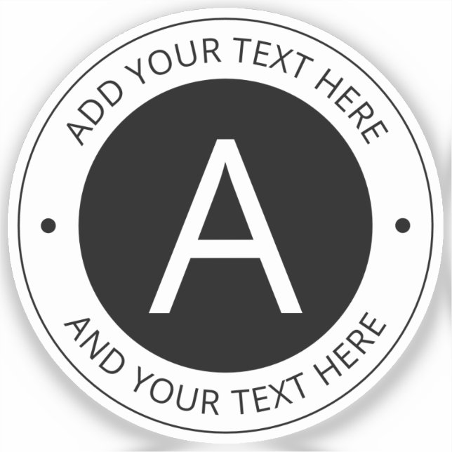 Modern Logo Style Monogram | Black Transparent  Sticker (Front)