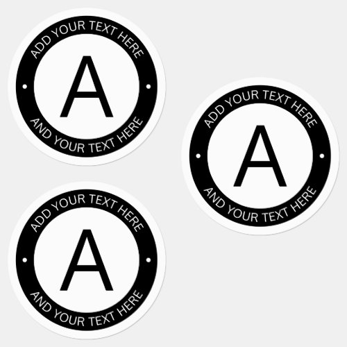 Modern Logo Style Monogram  Black  White Labels