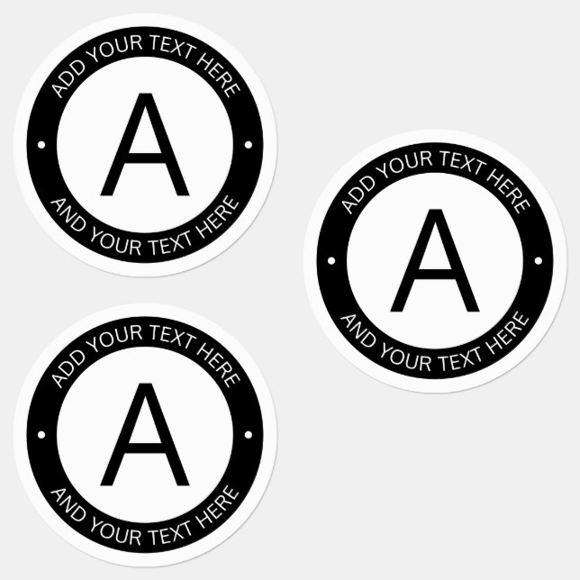 Modern Logo Style Monogram | Black & White Labels (Group)