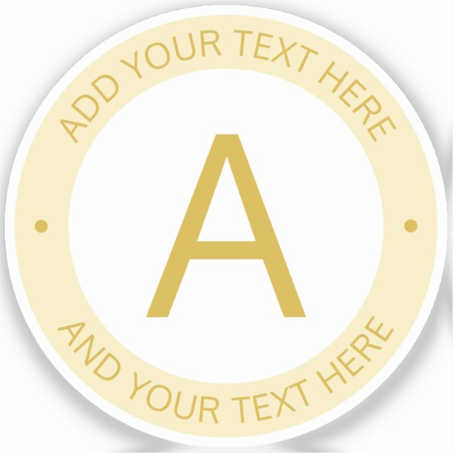 Modern Logo Style Monogram | Gold Transparent Sticker (Front)