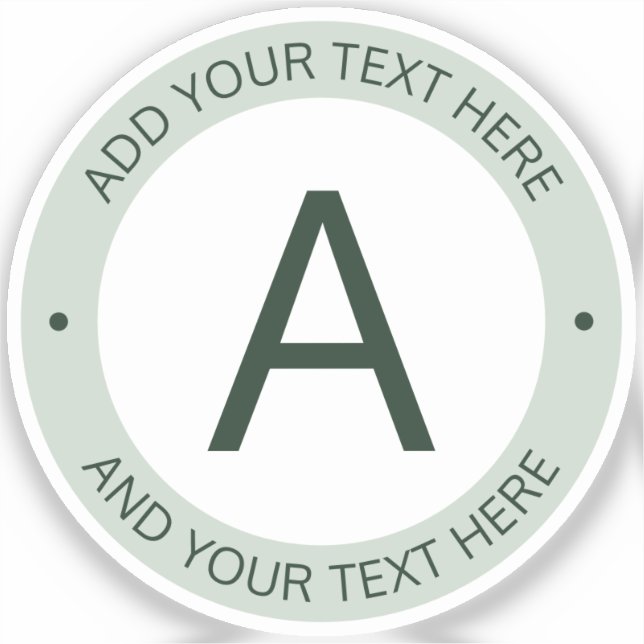 Modern Logo Style Monogram | Green Transparent Sticker (Front)