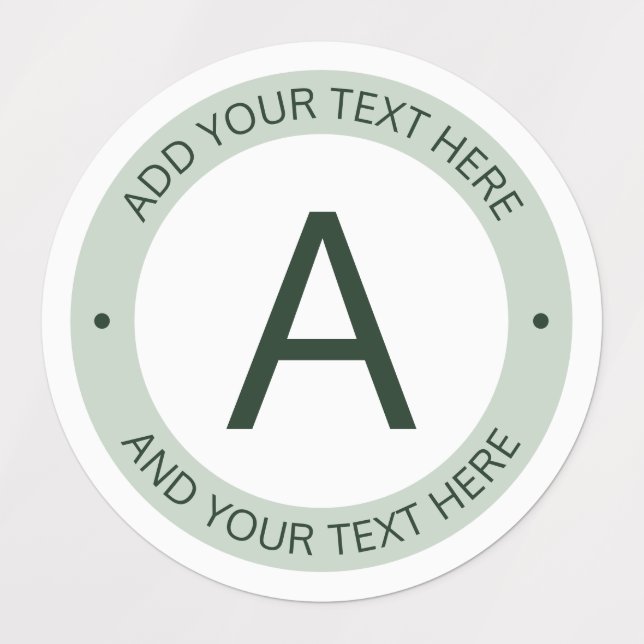 Modern Logo Style Monogram | Green & White Labels (Design 1)