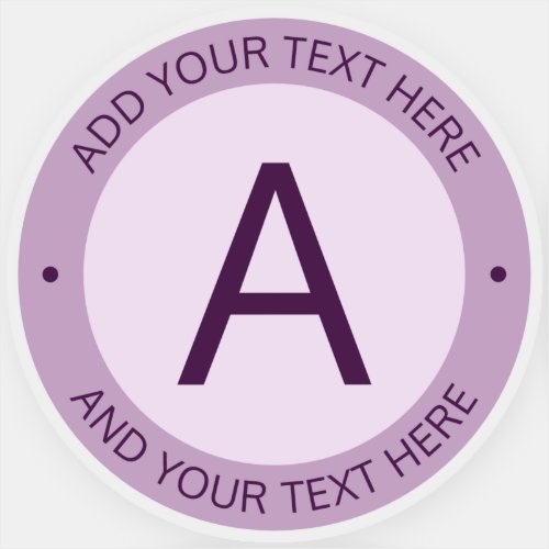 Modern Logo Style Monogram  Purple Transparent Sticker