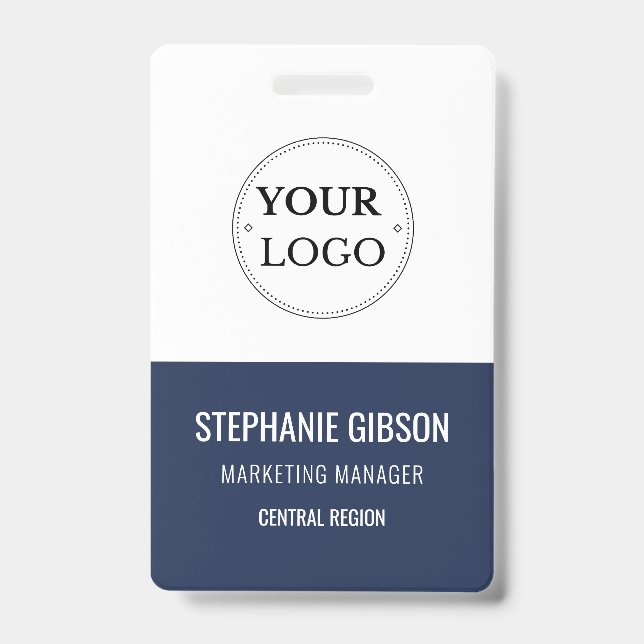 Modern Logo Template Employee Name ID Badge (Front)