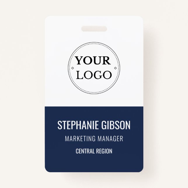 Modern Logo Template Employee Name ID Badge (Front)