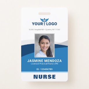 Modern Logo Template Employee Photo Name Nurse ID Badge