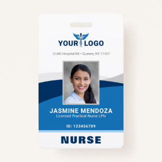 Modern Logo Template Employee Photo Name Nurse ID Badge