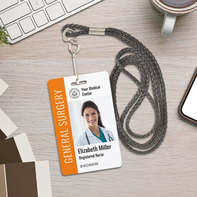 Modern Logo Template Employee Photo Name Nurse ID  Badge (Creator Uploaded)