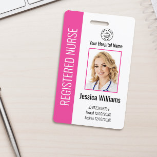 Modern Logo Template Employee Photo Name Nurse ID Badge