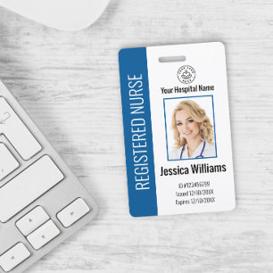 Modern Logo Template Employee Photo Name Nurse ID Badge