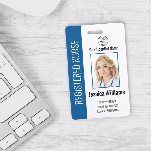 Modern Logo Template Employee Photo Name Nurse Id Badge 