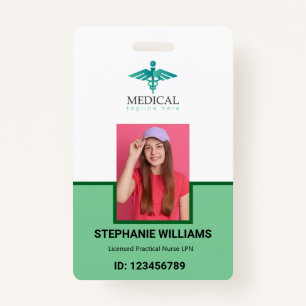 Modern Logo Template Employee Photo Name Nurse ID Badge
