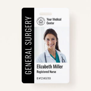 Modern Logo Template Employee Photo Name Nurse ID Badge