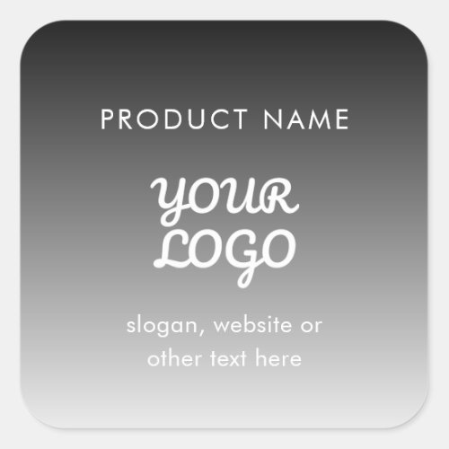 Modern Logo  Text  Black  White Ombre Product Square Sticker