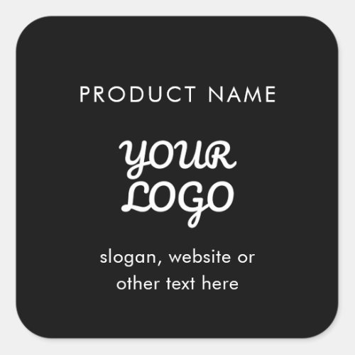 Modern Logo  Text  Black  White Product Square Sticker