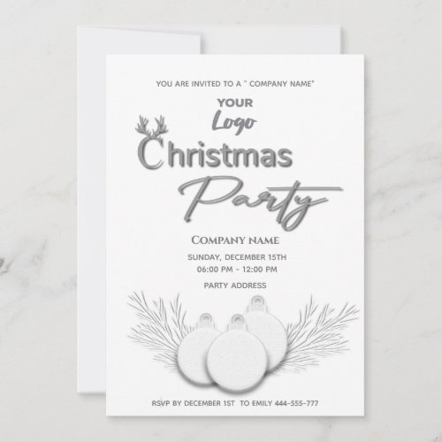 Modern logo typography corporate Christmas party Invitation