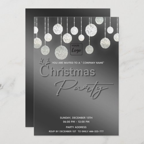 Modern logo typography corporate Christmas party Invitation
