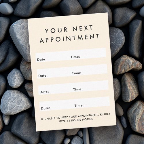 Modern logo vertical cream appointment card