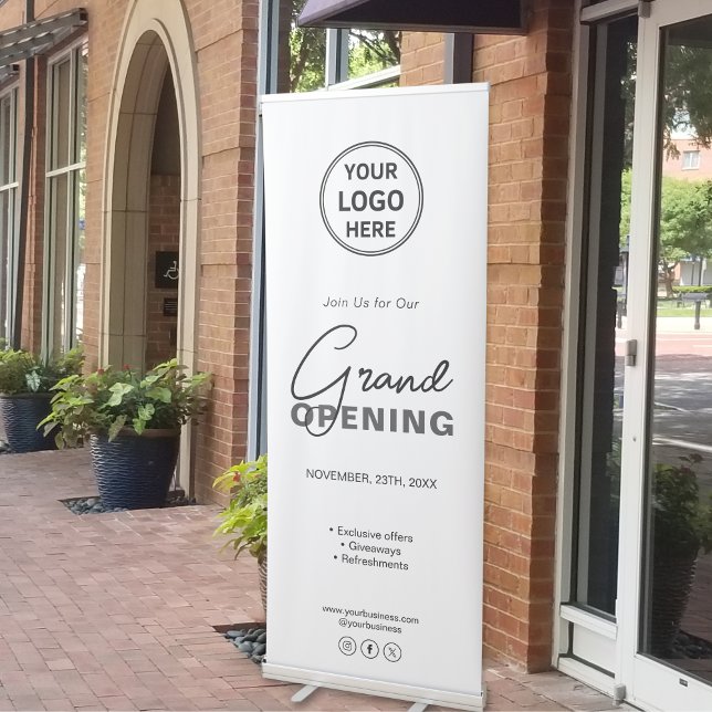 Modern Logo White Business Opening Retractable Banner (Modern Logo White Business Opening Retractable Banner)