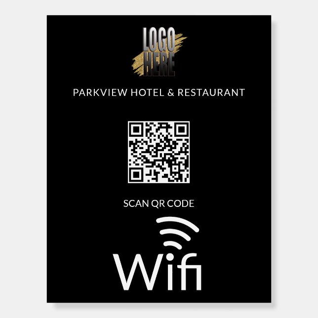 Modern Logo Wifi  with QR Code Foam Board (Front)
