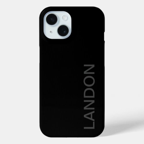 Modern Looking Bold Black White Text iPhone 15 Case