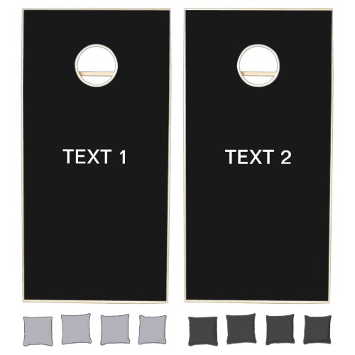 Modern Looking Bold Black White Text Cornhole Set