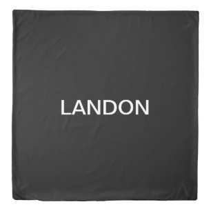 Modern Looking Bold Black White Text Duvet Cover