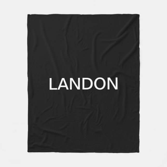 Modern Looking Bold Black White Text Fleece Blanket (Front)