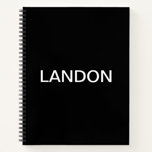 Modern Looking Bold Black White Text Notebook