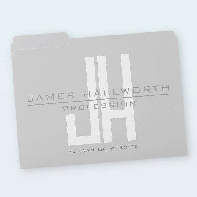 Modern Looking Business Monogram | Grey File Folder (Creator Uploaded)