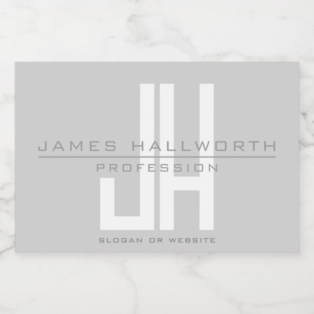 Modern Looking Business Monogram | Grey Food Label (Single Label)