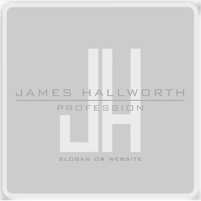 Modern Looking Business Monogram | Grey Sticker (Front)