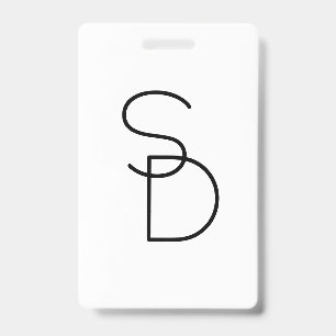 Modern Looking Overlapping Initials Badge